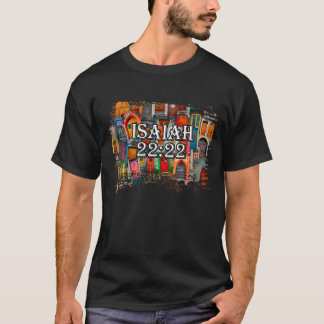 T-shirt Bible contre Isaïe 22:22 Portes Collage religieux