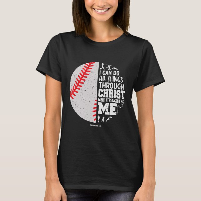 T-shirt Bible de baseball chrétien Verse Tout (Devant)