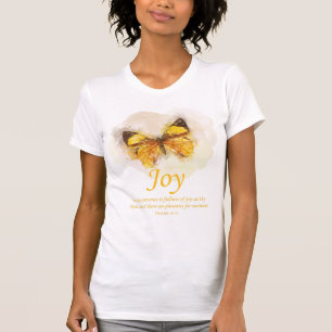 T-shirt Bible du papillon chrétien pour les femmes Verse :