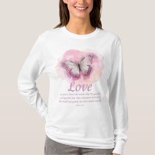 T-shirt Bible du papillon chrétien pour les femmes Verse 