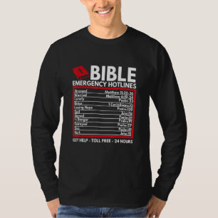 T-shirt Bible numéros d'urgence Bible chrétienne et Jésus