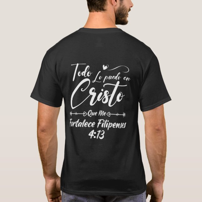 T-shirt Bible religieuse chrétienne Verse 4 13 Philippiens (Dos)