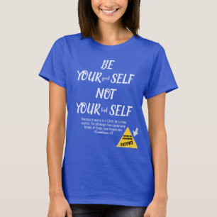 T-shirt Bible Verse Be Yself 2 Cor Blanc Texte Bleu