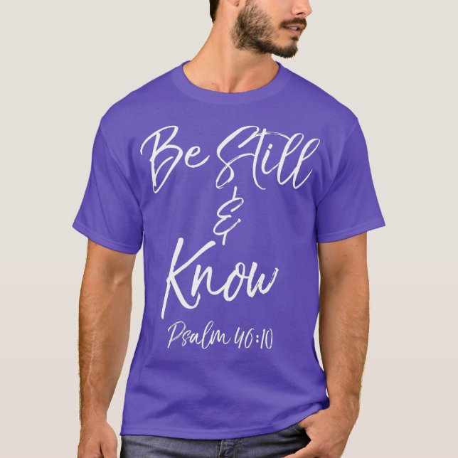 T-shirt Bible Verse Citation Cadeau Femme Psaume 4610 Be (Devant)