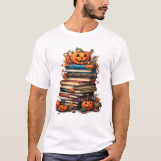 T-shirt Bibliothécaire amateur de livres d'Halloween