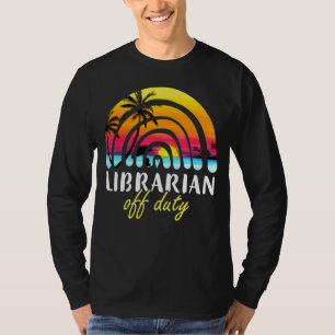 T-shirt Bibliothécaire Hors Service Plage Sunset Rainbow T