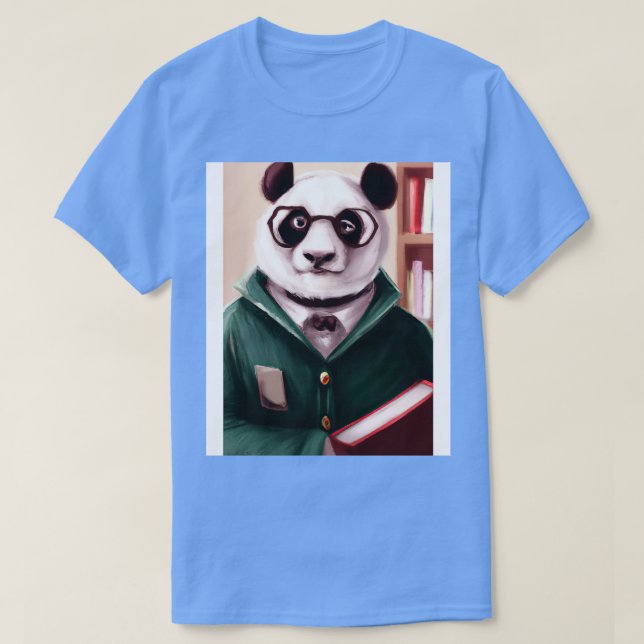 T-shirt Bibliothécaire Panda 1 (Design devant)