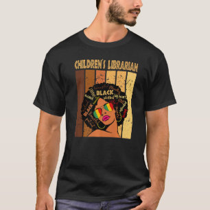 T-shirt Bibliothécaire pour enfants Afro Afro-Américain No