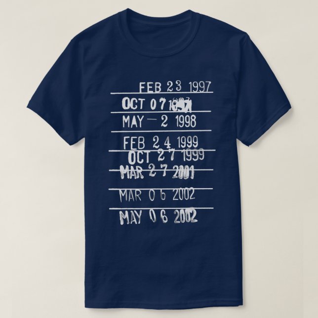 T-shirt Bibliothèque Date d'échéance Timbre Librarian Book (Design devant)
