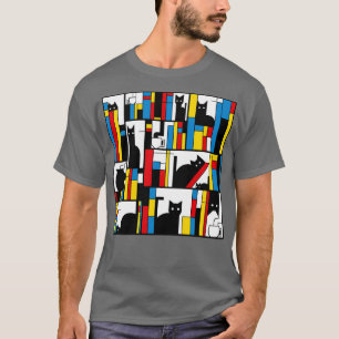 T-shirt Bibliothèque de chats Mondrian par Tobe Fonseca