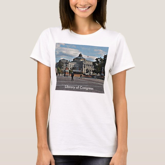 T-shirt Bibliothèque du Congrès en Motif mosaïque (Devant)