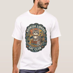 T-shirt Bibliothèque livresque Chat POD Vector Art - Bibli