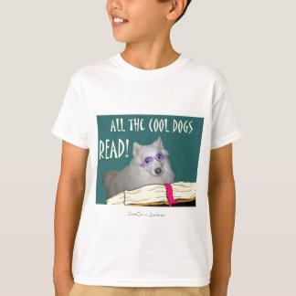 T-shirt Bibliothèque - Samoyed - Chiens Cool Lire l'alphab