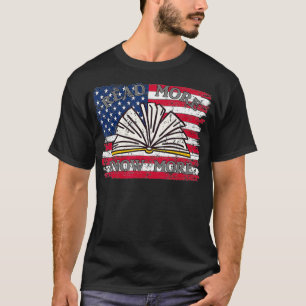 T-shirt Bibliothèque scolaire Drapeau américain patriotiqu