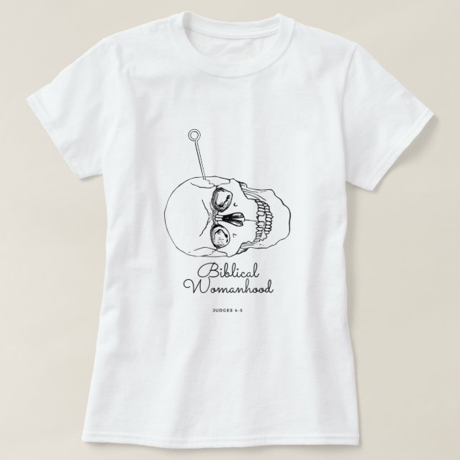 T-shirt Biblique classique de la femme crâne Fleur Bible C (Design devant)