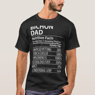 T-shirt Bichon Dad Nutrition Facts Propriétaire de chien B