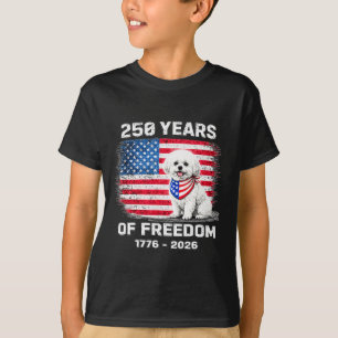 T-shirt Bichon Frise 250 Ans Anniversaire Amérique 250ème 