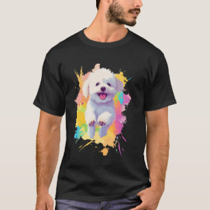T-shirt Bichon Frise Amateurs de splash coloré Art Bichon