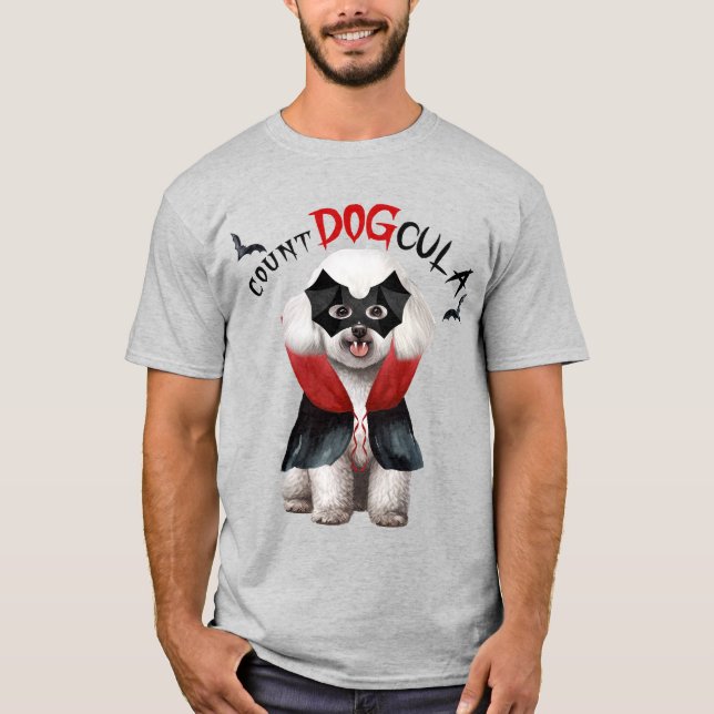 T-shirt Bichon Frise Chien Vampire Chien Drôle Halloween (Devant)