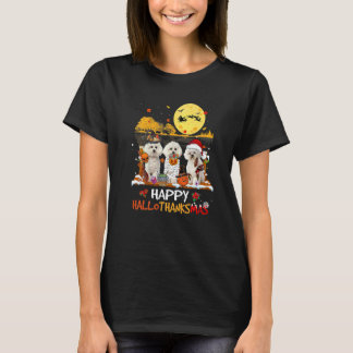 T-shirt Bichon Frise Joyeux Hallothanksmas Halloween Merci