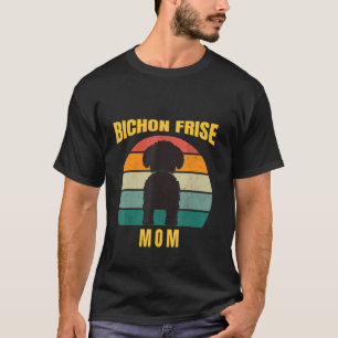T-shirt Bichon Frise Maman Femme Retro Terrier Vinatage