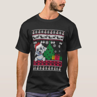 T-shirt Bichon Frise Ugly Sweater Xmas Chien cadeau pour C