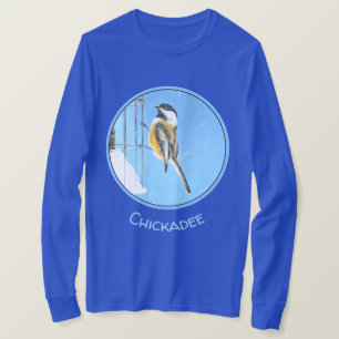 T-shirt Bickadee sur la peinture d'alimentation - Oiseaux 
