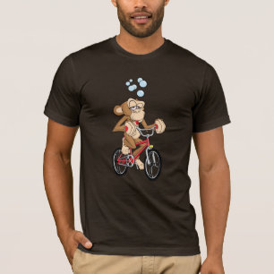 T-shirt Bicyclette ivre d'équitation de singe