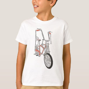 T-shirt Bicyclette orange classique de vélo des années 60