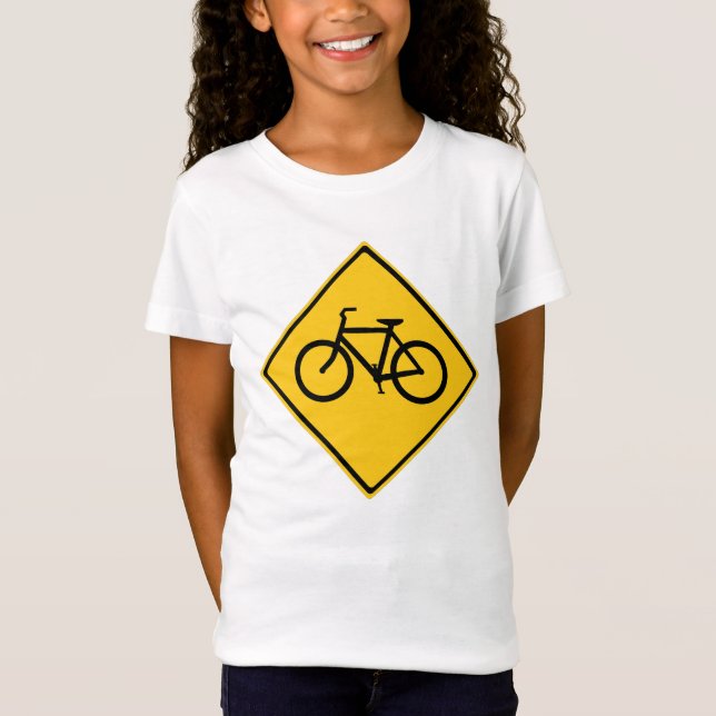 T-Shirt Bicyclette pour panneau routier (Devant)