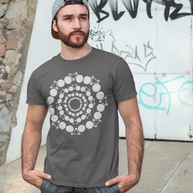 T-shirt Bicyclettes blanches stylisées Mandala (Créateur téléchargé)