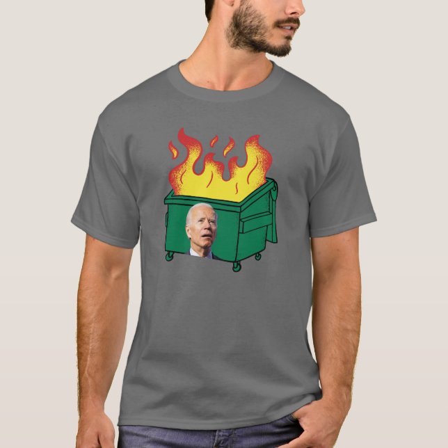 T-shirt Biden Dumpster Fire drôle Confus Biden AntiBiden (Devant)