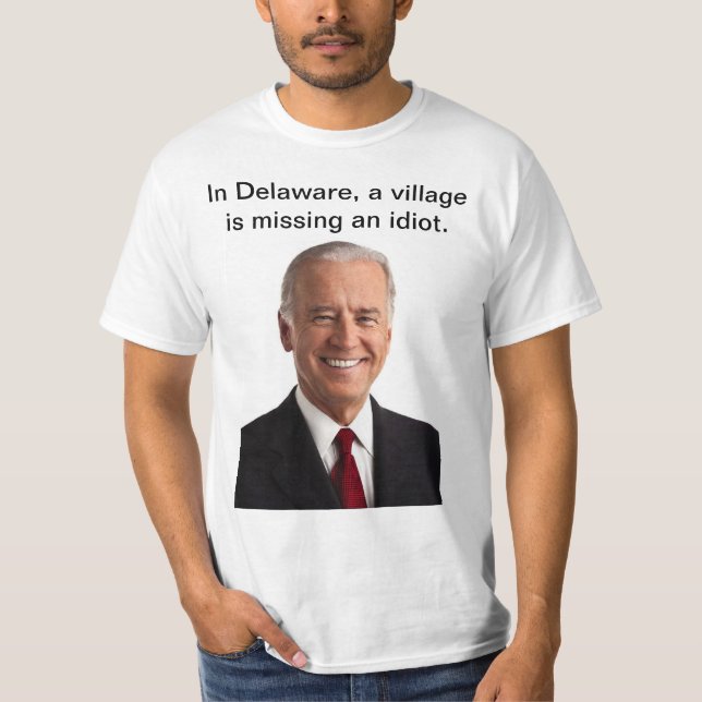 T-shirt Biden - idiot de village (Devant)