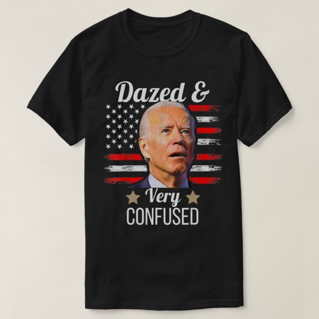 T-shirt Biden Rasé Et Très Confondu Tiedye Anti Joe Bide (Design devant)
