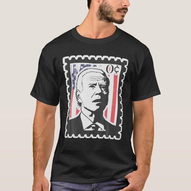 T-shirt Biden Zero Cents Timbre 0 Président Biden Pas de C (Devant)