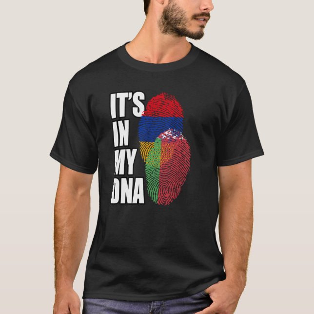 T-shirt Biélorusse Et Arménienne Mélangent L'ADN Patrimoin (Devant)