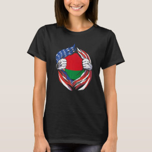 T-shirt Biélorussie Drapeau Américain Fier de Mon Hérite B