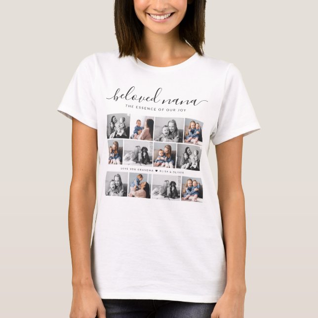 T-shirt Bien-aimée Nana Grand-mère Custom Family Photo Kee (Devant)