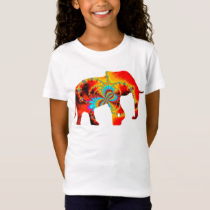 T-Shirt Bien-être animal - Silhouette éléphante Fractale 1