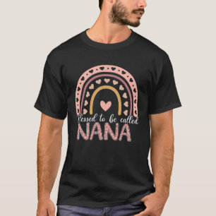 T-shirt Bienheureuse d'être appelée Nana Léopard Arc-en-ci