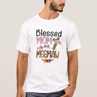 T-shirt Bienheureuse Femme Léopard Meemaw Floral Meemaw Mè