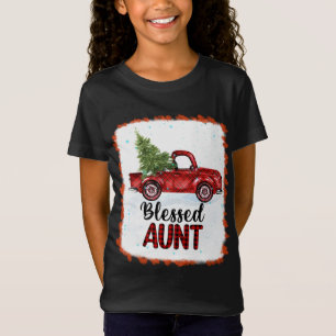 T-Shirt Bienheureuse Tante Plaqué Camion Rouge Feux Noël