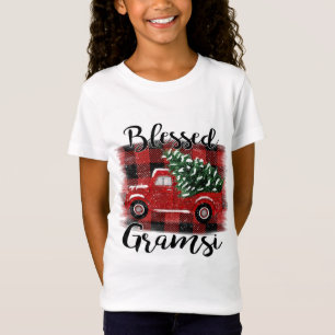 T-Shirt Bienheureux Camion Rouge Gramsi Arbre de Noël Vint