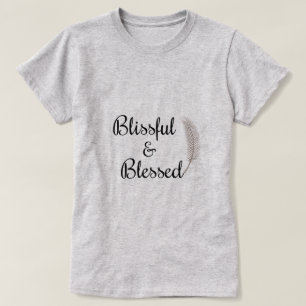 T-shirt bienheureux et béni en plume d'ange zen
