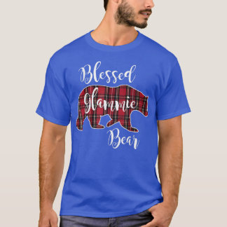 T-shirt Bienheureux Ours De Glammie Rouge Tartan Plaid Gra