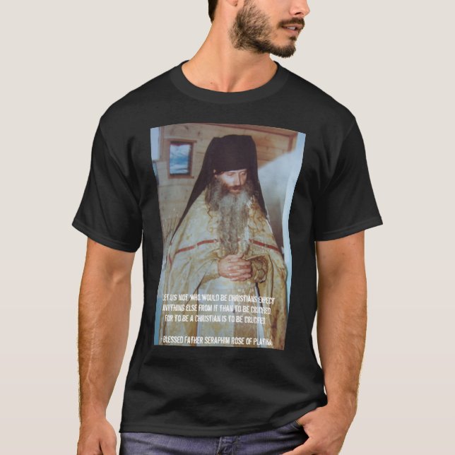 T-shirt Bienheureux Père Seraphim Rose de Platina (Devant)
