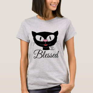 T-shirt Bienheureux Smiling Cartoon Chat Spirituel