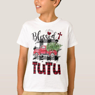 T-shirt Bienheureux Tutu Noël Rouge