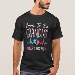 T-shirt Bientôt Devenir Grand-mère Est 2022 Funny Floral M