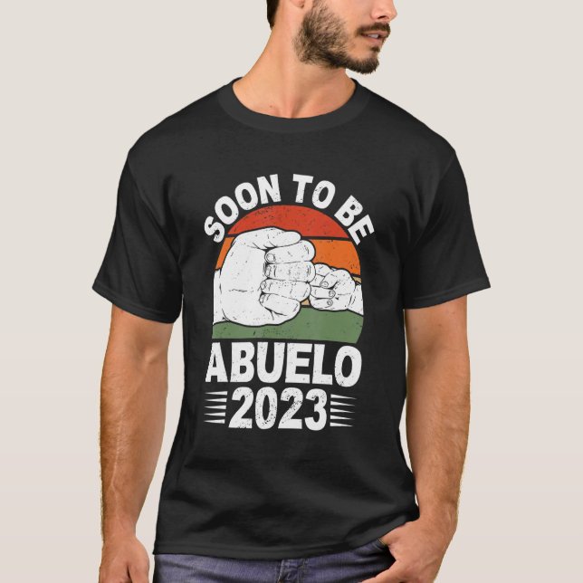 T-shirt Bientôt Être Abuelo 2023 Promu Au Père Grand-Père (Devant)